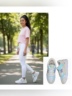 New Balance X90 athletic shoes sneakers cotton candy colors US 8 womens
